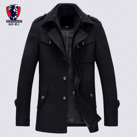 Winter trench coat for men fashion mens jackets version of woolen men's jacket double collarwarm woolen coat PP255100