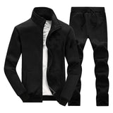 2019 Spring Autumn Men Casual Tracksuit 2 Piece Set Men's Sportswear Zipper Sports Coat + Long Pants Joggers Fitness Cloth Slim