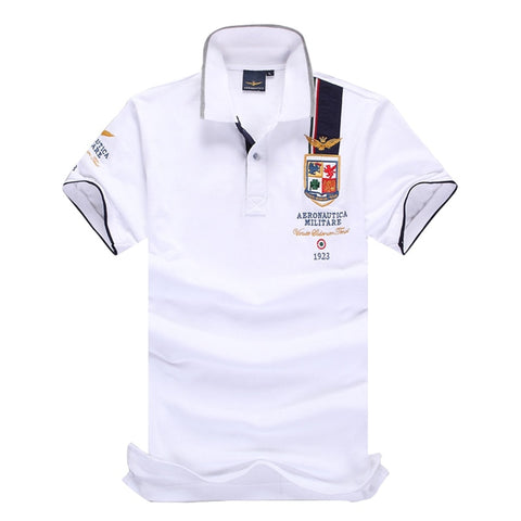 New summer menswear boutique embroidered breathable polo shirt lapel men's air force army polo shirt size s-3xl